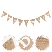 CANDY BAR Burlap Flag Banner Wedding Party Decoration Bunting (Brown)