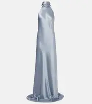 [Galvan] Galvan Sienna halterneck satin gown AU 16 blue