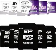 Silicon Power Superior PRO 128GB Micro SD Card, 4K UHD Video Recording MicroSDXC Card, Up to 100MB/s Read, U3, C10, A1, V30 with Adapter (5-Pack)