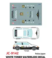 JC-9142 White Toner Waterslide Decal Police Japan Custom 1:64 Hot Wheels