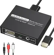 HDMI Audio Extractor,4K HDMI to HDMI with Audio 3.5mm AUX Stereo and L/R RCA Audio Out,HDMI Audio Converter Adapter Splitter Support 4K 1080P 3D Compatable for PS3 Xbox Apple TV Fire Stick.