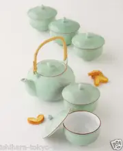 [Value] Hasami Porcelain : SAGANO - Japanese Kyusu Tea pot & 5 tea cup Set w Box