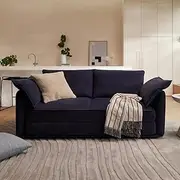 Koala Sofa Bed 3 Seater Queen, Convertible Folding Sleeper Couch with Angled Backrest and Cushioned Armrests for Living Room, Spare Room and Guest Room, Ink