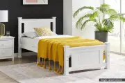 Shangri-La Mila Bed Frame (White, King Single), Beds & Bed Frames, Furniture