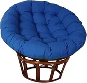 Chair Cushion, Thicken Seat Chair Cushion, Round Chair Cushion Replacement, Indoor/Outdoor Hanging Swing Pad with Non-Slip Ties,Coffee (Color : Navy, Size : 150x150cm)