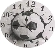BESPORTBLE DIY Soccer Wall Clock 3D 10 Inch Battery Operated Clock for Home Decor