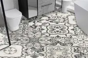 [Namly Design] Black and White Patterned Floor Tiles - 24 pcs