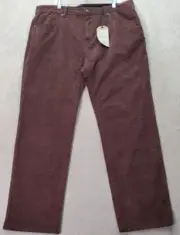 prAna Sustainer Pants Men's Size 40 Brown Corduroy Cotton Slim Fit Tapered Leg