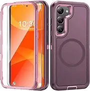 Mobile Phone Case for Samsung Galaxy S22 Plus Case with Screen Protector, 360° Shockproof Robust Armour Case for Samsung S22 Plus 5G Case Cover Protective Case with Magnetic (Purple, for Samsung