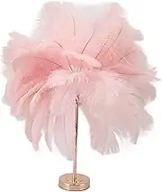 Ostrich Feather Table Lamp, USB C Type Rechargeable Modern Romantic Decoration Lamp, 3 Adjustable Light and Touch Switch Base, for Home Study Coffee (#3)