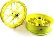 Neon Yellow Front and Rear Wheel Rims Compatible with Honda CBR600RR 2007-2022, Motorcycle Replacement Accessories Parts