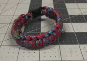 Paracord Bracelet Red White Blue Cord With Star Beads Black Buckle