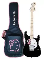 Fishbone Hello kitty Black Guitar 2024 Black + Gig bag, Strap,PInk Picks CA