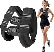 Wolliwa Weighted Vest for Woman Men,6lb/8lb/12lb/16lb/20Lb/25lb/30lb Weight Vest Reflective Stripe Double Adjustable Buckle Straps Pocket Workout Strength Training Walking Jogging Running