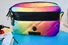 NWT $145 KURT GEIGER London Med Quilted Nylon Rainbow Crossbody Pride