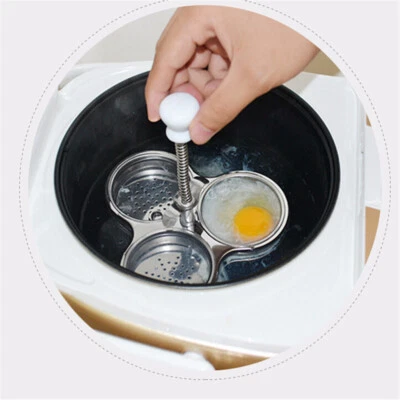 Egg Boiler Poachers Cookware Pot Hard Boiled Cooker with Steel Trays