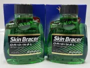 2 GLASS BOTTLE skin bracer original after shave 5oz ea mennen scuffed box
