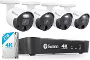 Swann Master Series Home 8-Channel 4-Camera 4K UHD Indoor/Outdoor PoE Wired,
