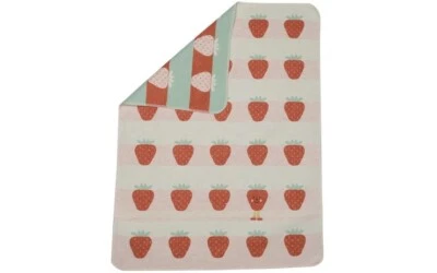 David Fussenegger Baby Nursery Blanket Strawberry Strawberries Reversible Soft