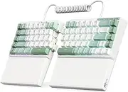 RK ROYAL KLUDGE RKS70 Ergonomic Split Mechanical Keyboard, Wireless Bluetooth/2.4G/Wired Keyboard with Wrist Rest, 75% RGB PC Gaming Keyboards for Win/Mac, Hot Swappable Silver Grey Switches, White