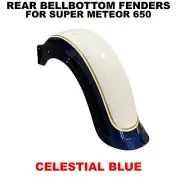 "BELLBOTTOM FENDER, CELESTIAL BLUE" REAR FIT FOR ROYAL ENFIELD SUPER METEOR 650