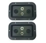 2 Pcs Jack Plates W/ Dual SpeakON NL4 & 1/4" Female Jacks PA Speakers 137x90mm