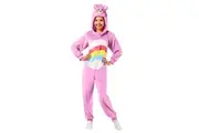 Marvel Carebears Cheer Bear Adult Unisex Dress Up Costume Plush Jumpsuit Size M