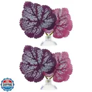 PATKAW Betta Fish Leaf Hammock Pad, 2 Pcs Purple Aquarium Resting Leaf Fish T