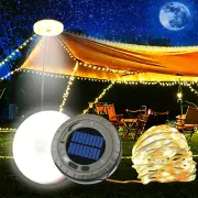Solar Camping String Lights, 33Ft Ultra Long String, Solar Powered, Portable Rec