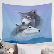 Art Painting Wolves Couple Tapestry