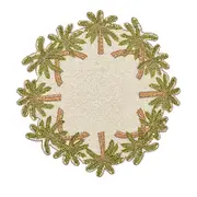Kim Seybert Oasis Placemat in Ivory, Green and Gold