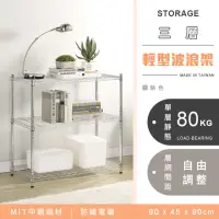 在飛比找momo購物網優惠-【YCD】MIT耐重鐵力士 輕型三層置物架 90x45x90