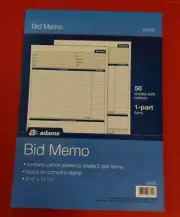 Adams - Bid Memos, 50 Sheets With Carbon (D-8120)