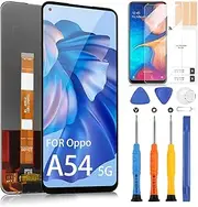 Screen Replacement for Oppo A54 5G LCD Display Screen Touch Digitizer CPH2195 OPG02 Assembly with Repair Tools(Black)