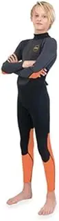 [Dakine] 010942200003 Kids' Wetsuit, Kids Quantum Back Zip Full 0.1 inches (4/3 mm), Black/Orange No. 10