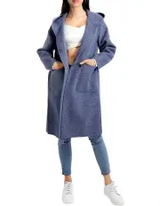 [Belle & Bloom] Walk This Way Wool Blend Oversized Coat in Blue