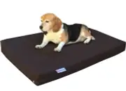 Small Medium Brown Nylon Pet Dog Bed Orthopedic Waterproof Memory Foam 35x20x4"