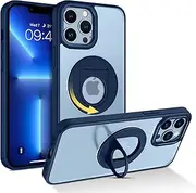 BENTOBEN Case for iPhone 13 Pro Max or iPhone 12 Pro Max, Invisible Stand Kickstand Ring Holder Slim Shockproof Bumper Protective Soft TPU Cover for iPhone 12/13 Pro Max 6.7 inch, Blue