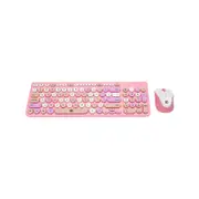 Wireless Keyboard Optical Mouse Combo Nano USB - Pink