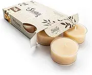 Vanilla Maple Beige Tea Light Candles 6 Pack - Highly Scented, Hand Poured, Clean Burning - Clear Container for Beautiful Candlelight - Bakery Tealights Collection