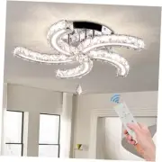 19.7" Modern Crystal Chandelier Led Ceiling Light Acrylic Dimmable with Remote