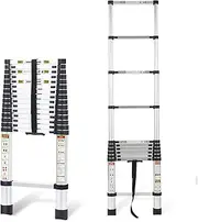 [RIKADE] Telescopic Ladder, 20.63FT Aluminum Telescoping Ladder with Non-Slip Feet, Portable Extension Ladder for Household and Outdoor Working, 330lb Capacity