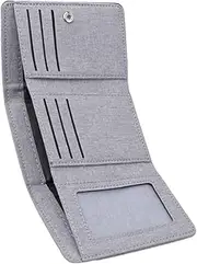[CALLARON] Minimalist Card Holder for Men Compact Identification Card Bag Wallet for Credit Portable Design Grey Canvas Stylish Wallet for Everyday Use