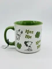 Peanuts Snoopy St Patrick's Day Coffee Mug Kiss Me Irish Shamrock Cup Large 20oz