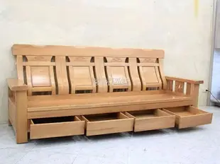【歐風別館】如意檜木全實木木板椅--四人座【基隆至台中免運費】
