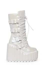 [Y.R.U.] Dune Moto Platform Boots - Pearl