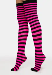 Sugar Aiming For Cute Striped Thigh Highs