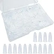 100 Pack Luer Lock Syringe Caps for Luer Slip Lock Tip Leak-Free Dispensing-transparent