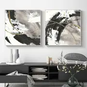 Abstract moving black square size 2 sets Canvas
