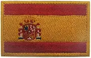 [YOYUMI] Tactical Morale Patches Embroidered Spanish Flag Armband Cloth Label Embroidery Patch Hook and Loop Morale Patch